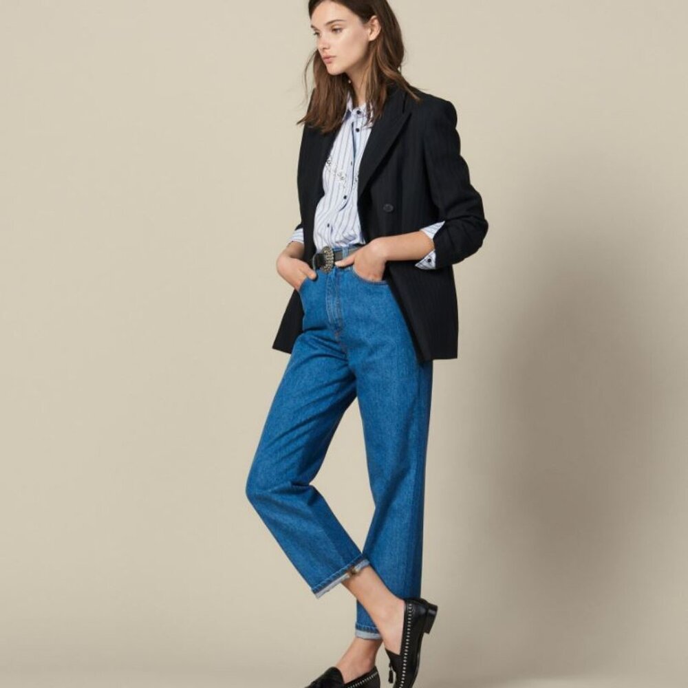 Sandro Paris Mom Jeans Duel Color - High Rise